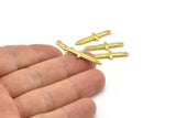 Brass Knife Charm, 6 Raw Brass Knife Charms With 1 Loop (28x7x2mm) N1647