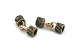 Leather Hook Caps, Oxidized Bronze Leather Cord Ends, Hook Ends for 6mm Leather Cord (17x14x9mm) N0021