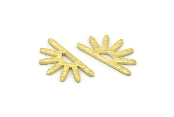Brass Sun Blank, 24 Textured Raw Brass Sun Blanks, Findings, Connectors (8x15x0.80mm) M02408