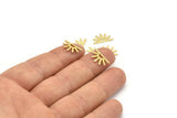 Brass Sun Blank, 24 Textured Raw Brass Sun Blanks, Findings, Connectors (8x15x0.80mm) M02408