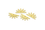 Brass Sun Charm, 24 Textured Raw Brass Sun Charms With 1 Hole (8x15x0.80mm) M02409