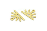 Brass Sun Charm, 24 Textured Raw Brass Sun Charms With 1 Loop (10x15x0.80mm) M02411