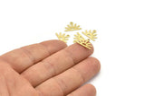Brass Sun Charm, 24 Textured Raw Brass Sun Charms With 1 Loop (10x15x0.80mm) M02411