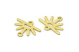 Brass Sun Charm, 24 Textured Raw Brass Sun Charms With 2 Loops (12x15x0.80mm) M02413
