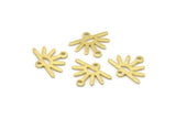 Brass Sun Charm, 24 Textured Raw Brass Sun Charms With 2 Loops (12x15x0.80mm) M02413