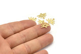 Brass Sun Charm, 24 Textured Raw Brass Sun Charms With 2 Loops (12x15x0.80mm) M02413