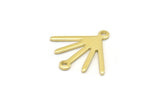 Brass Sun Charm, 24 Raw Brass Sun Charms With 2 Loops (18x17x0.80mm) M02419
