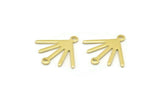 Brass Sun Charm, 24 Raw Brass Sun Charms With 2 Loops (18x17x0.80mm) M02419
