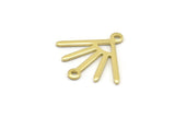 Brass Sun Charm, 24 Raw Brass Sun Charms With 2 Loops (18x17x0.80mm) M02420