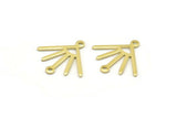 Brass Sun Charm, 24 Raw Brass Sun Charms With 2 Loops (18x17x0.80mm) M02420