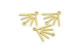 Brass Sun Charm, 24 Raw Brass Sun Charms With 2 Loops (18x17x0.80mm) M02420