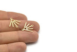 Brass Sun Charm, 24 Raw Brass Sun Charms With 2 Loops (18x17x0.80mm) M02420