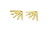 Brass Sun Charm, 24 Raw Brass Sun Charms With 1 Hole (18x13x0.80mm) M02421