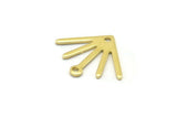 Brass Sun Charm, 24 Raw Brass Sun Charms With 1 Loop And 1 Hole (18x15x0.80mm) M02422