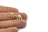 Brass Sun Charm, 24 Raw Brass Sun Charms With 1 Loop And 1 Hole (18x15x0.80mm) M02422
