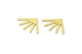Brass Sun Blank, 24 Textured Raw Brass Sun Blanks, Findings (18x13x0.80mm) M02423