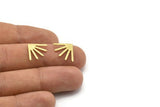 Brass Sun Blank, 24 Textured Raw Brass Sun Blanks, Findings (18x13x0.80mm) M02423