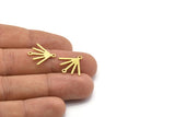 Brass Sun Charm, 24 Textured Raw Brass Sun Charms With 2 Loops (18x17x0.80mm) M02427