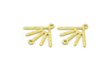 Brass Sun Charm, 24 Textured Raw Brass Sun Charms With 2 Loops (18x17x0.80mm) M02428