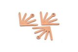 Copper Sun Charm, 12 Raw Copper Sun Charms With 1 Loop (18x15x0.80mm) M02433