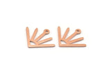 Copper Sun Charm, 12 Raw Copper Sun Charms With 1 Loop (18x15x0.80mm) M02434