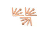 Copper Sun Charm, 12 Raw Copper Sun Charms With 1 Loop (18x15x0.80mm) M02434