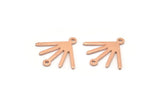 Copper Sun Charm, 12 Raw Copper Sun Charms With 2 Loops (18x17x0.80mm) M02435