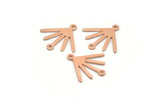 Copper Sun Charm, 12 Raw Copper Sun Charms With 2 Loops (18x17x0.80mm) M02435