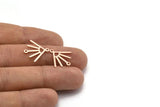 Copper Sun Charm, 12 Raw Copper Sun Charms With 2 Loops (18x17x0.80mm) M02436