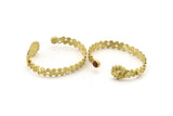 Brass Bee Cuff,  Raw Brass Bee And Honeycomb Cuff Stone Setting With 1 Pad -  Pad Size 6mm N1670