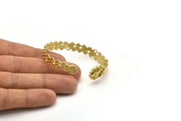 Brass Bee Cuff,  Raw Brass Bee And Honeycomb Cuff Stone Setting With 1 Pad -  Pad Size 6mm N1670
