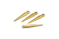 Brass Spike Charm, 50 Raw Brass Spike Charms (17x3mm) A0266