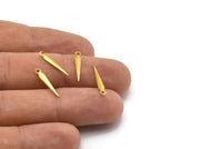 Brass Spike Charm, 50 Raw Brass Spike Charms (17x3mm) A0266