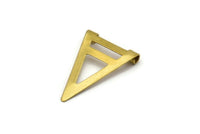 Brass Triangle Pendants, 40 Raw Brass Triangle Pendants With 2 Holes (17x25mm) Brs 3998-1 A0408