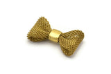 Brass Wire Mesh, 10 Raw Brass Wire Mesh Bow Findings (25x15mm) D0034--c048