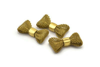 5 Raw Brass Wire Mesh Bow Findings 23x12 Mm D007--c049