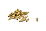 Brass Chain End, 30 Raw Brass Barrel End With Loop (8x2.5mm) Leather Cord Ends B0015