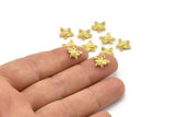 Brass Bee Charm, 12 Raw Brass Bee Charms With 1 Loop (12x11mm) N1651