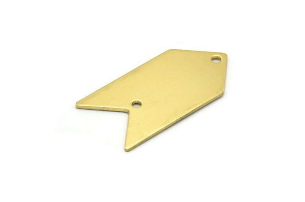 Arrow Stamping Pendant, 10 Raw Brass Arrow Stamping Pendant Tags with 2 Holes (15x30mm)  b0081