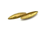 Vintage Textured Marquise, 2 Vintage Raw Brass Marquise Connectors, Findings (53x16mm) Y271
