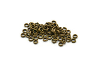 Double Split Ring, 500 Antique Bronze Brass Double Jump Rings, Split Rings (4x0.80mm) A0729