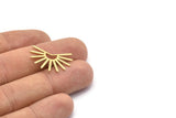 Brass Sun Blank, 8 Textured Raw Brass Sun Blanks, Findings, Connectors (18x25x0.80mm) M02286
