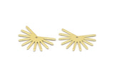 Brass Sun Charm, 8 Raw Brass Sun Charms With 1 Hole (18x25x0.80mm) M02288