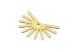 Brass Sun Charm, 8 Textured Raw Brass Sun Charms With 1 Hole (18x25x0.80mm) M02289