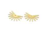 Brass Sun Charm, 8 Textured Raw Brass Sun Charms With 1 Hole (18x25x0.80mm) M02289