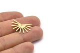 Brass Sun Charm, 8 Textured Raw Brass Sun Charms With 1 Hole (18x25x0.80mm) M02289