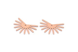 Copper Sun Charm, 8 Raw Copper Sun Charms With 1 Hole, Findings (18x25x0.80mm) M02290