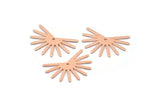 Copper Sun Charm, 8 Raw Copper Sun Charms With 1 Hole, Findings (18x25x0.80mm) M02290