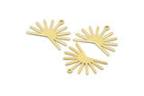 Brass Sun Charm, 8 Raw Brass Sun Charms With 1 Loop (20x25x0.80mm) M02291