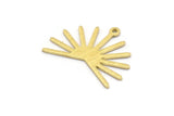 Brass Sun Charm, 8 Textured Raw Brass Sun Charms With 1 Loop (20x25x0.80mm) M02292
